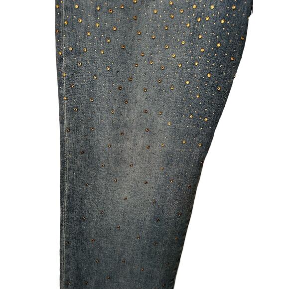 Kut from the Kloth Reese high rise fab ab ankle straight leg Size 14 gold embel - Picture 5 of 10